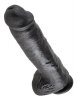 King Cock duże czarne dildo - 11'' Cock with Balls sztuczny penis (czarny)